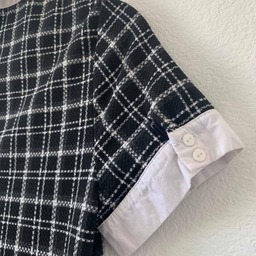 Zara Winter Plaid Peter Pan Collar Mini Dress Sz M - Picture 6 of 8